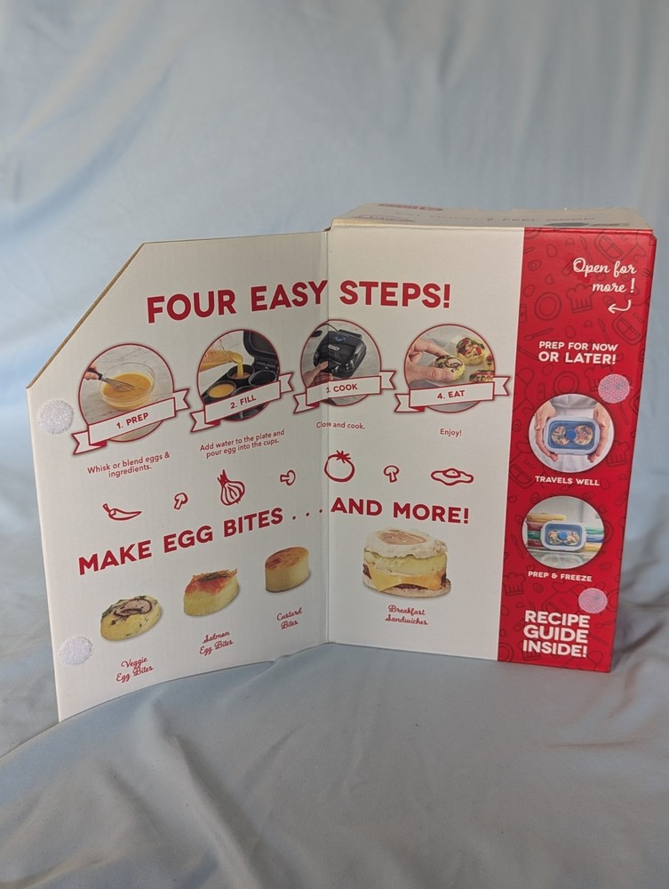 Dash Egg Bite Maker New, makes 4 egg bites with recipe guide
