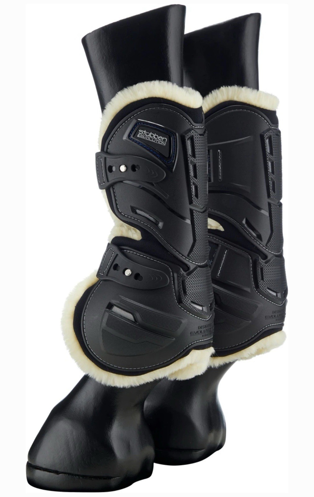 Stubben Hybrid Open Fleece Lined Front Horse Boots Black Large New In Box