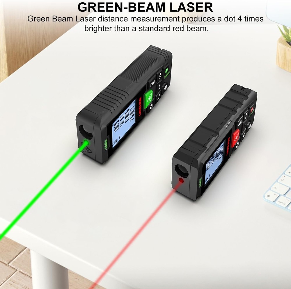 Multi-Function Green Laser Measuring Tool - Area and Volume Measurement, 229ft