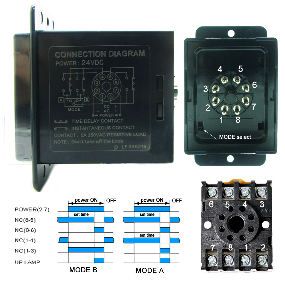 Time Delay Relay Digital ASY-3D Programmable Timer 12V 24V 110V 220V 380V + Base