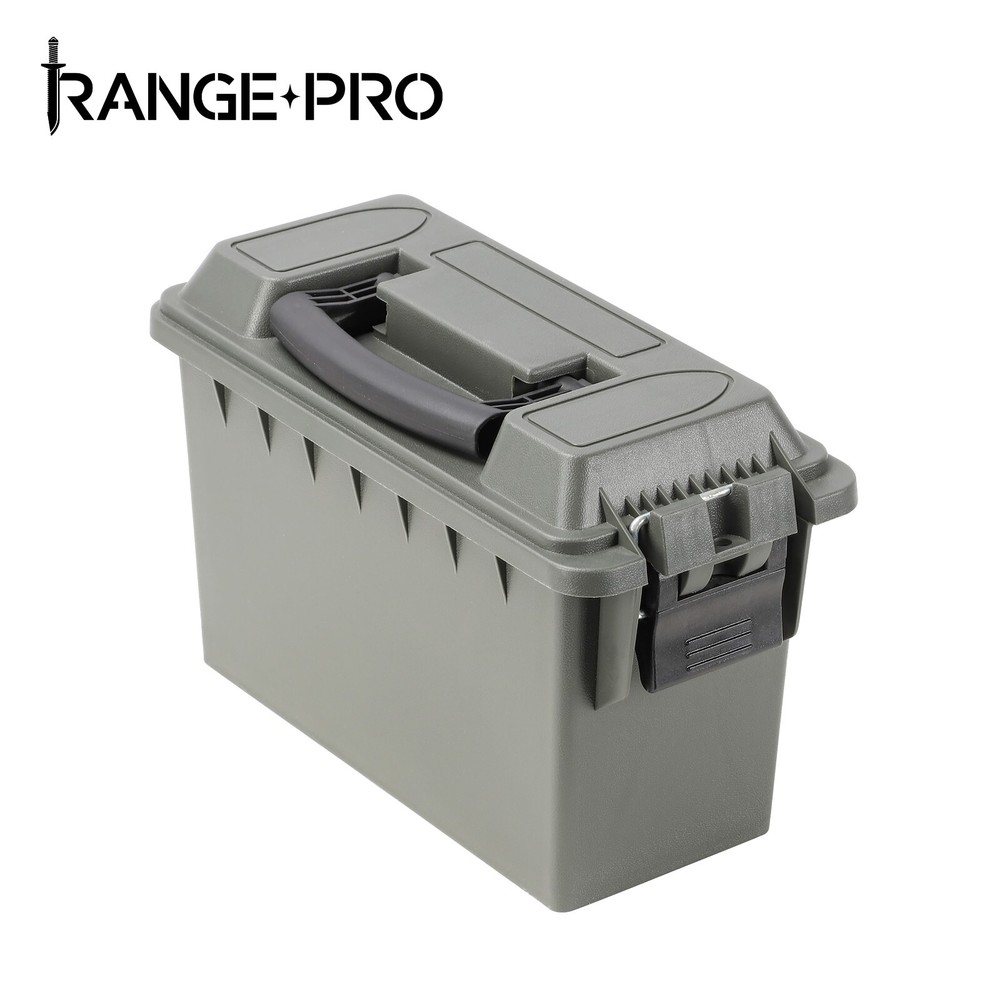 Four-Can Assorted Ammo Can Crate Set, OD Green, Plastic, Stackable Storage Boxes