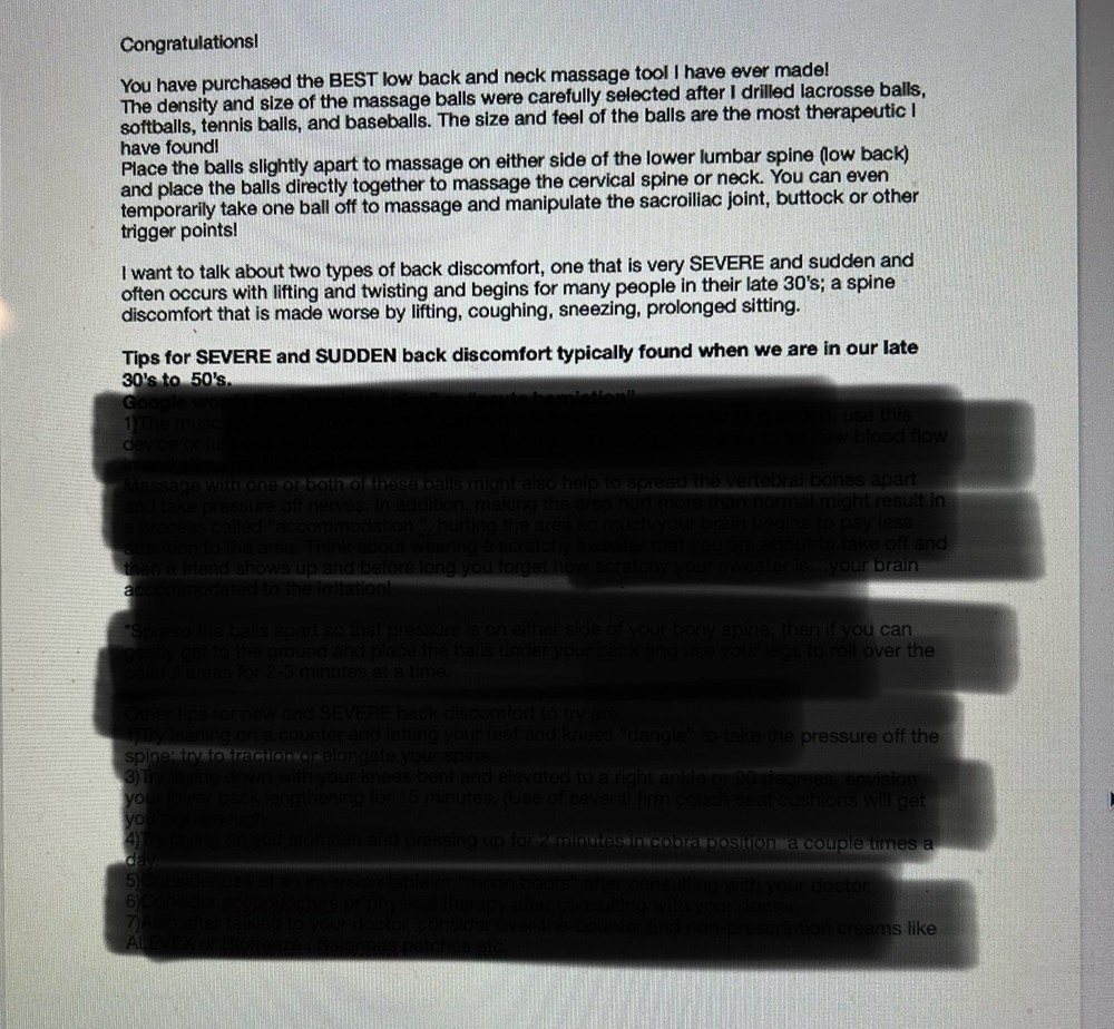 Trigger Point Deep Tissue Massage Tool, Low back, neck, Teeter inversion table