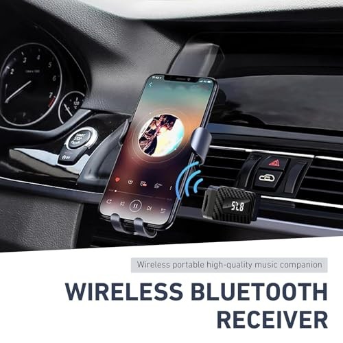 Car USB Bluetooth Receiver, 5.3 Chip Wireless FM Transmitter with LED Display,