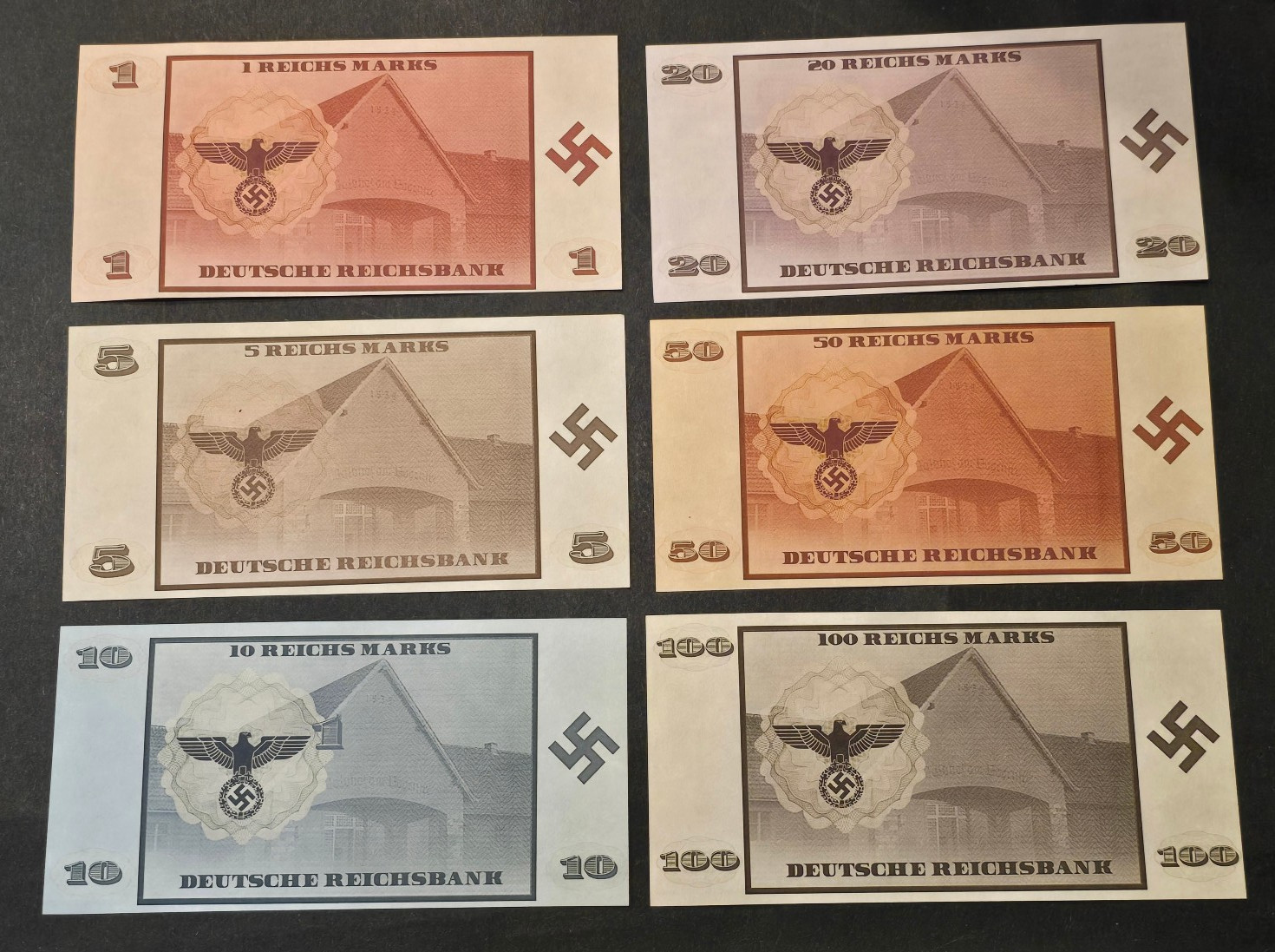 WW2 WWII German The Minister currency Reichsmark Banknote collection set