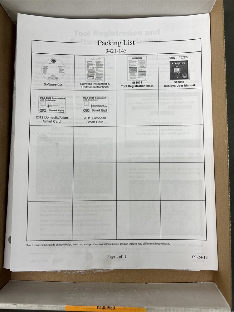 OTC Tools 3421-145 - Genisys 2012 Software Loyalty Kit,