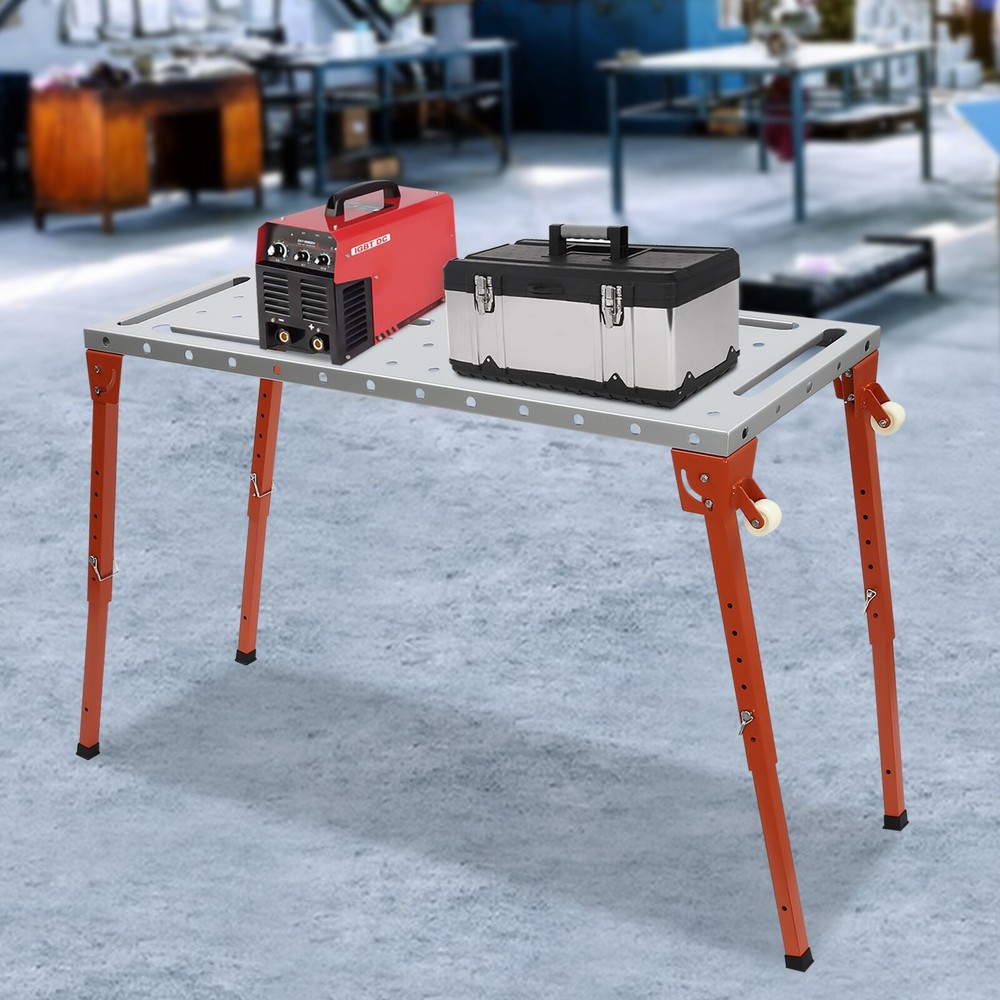 Steel Portable Welding Table Welding Workbench Table Folding Work Bench Silver!!