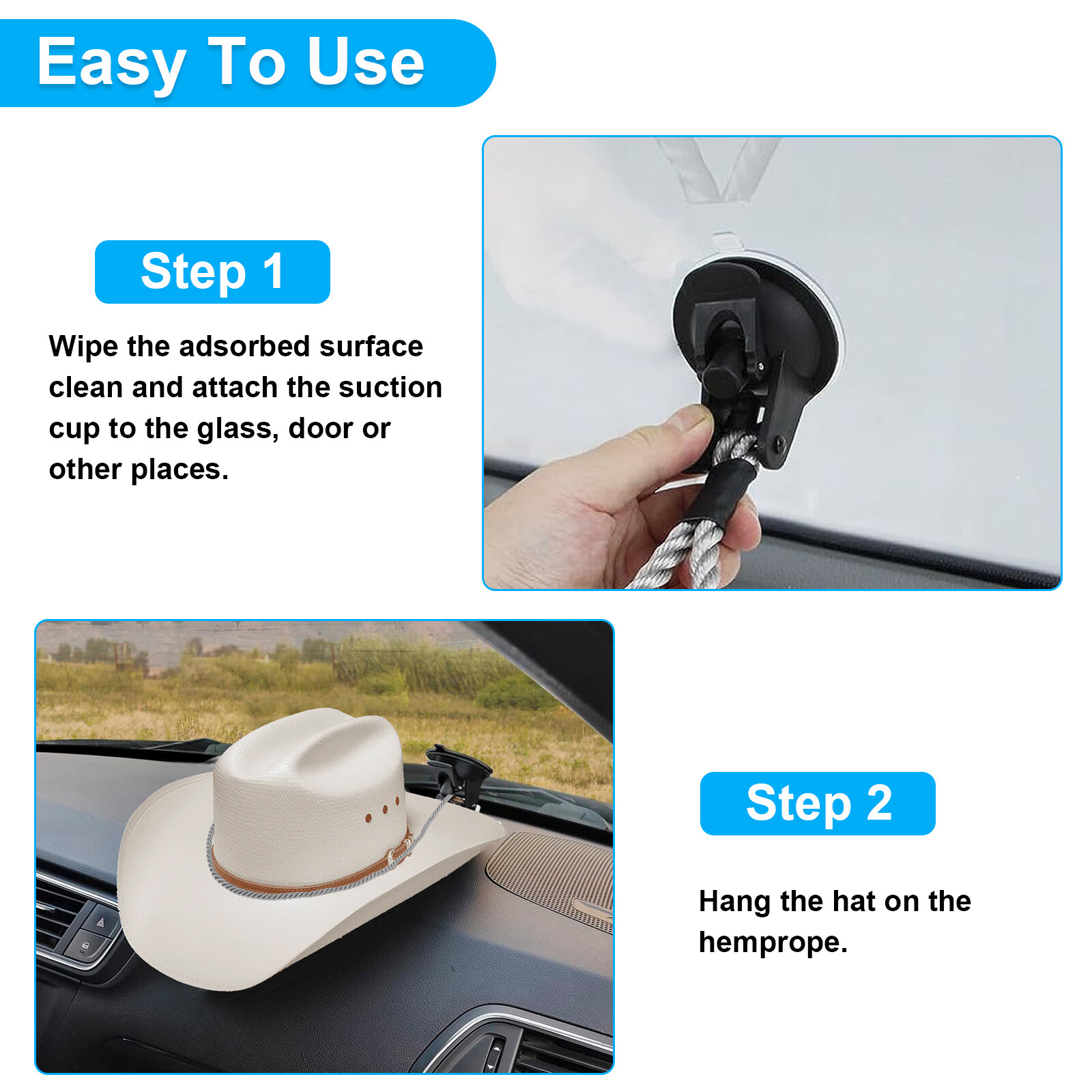 Hat Mounts Cowboy Cap Holder Space Saver Hanger Rack for Home Door Truck SUV Car