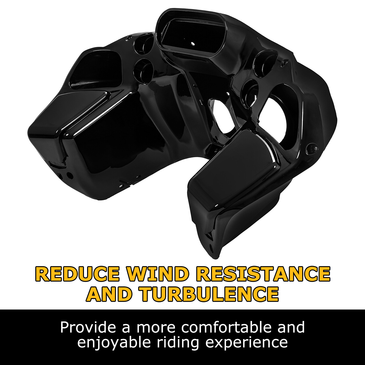 Vivid Black Front Inner Outer Headlight Fairing For Harley Road Glide FLTR 98-13