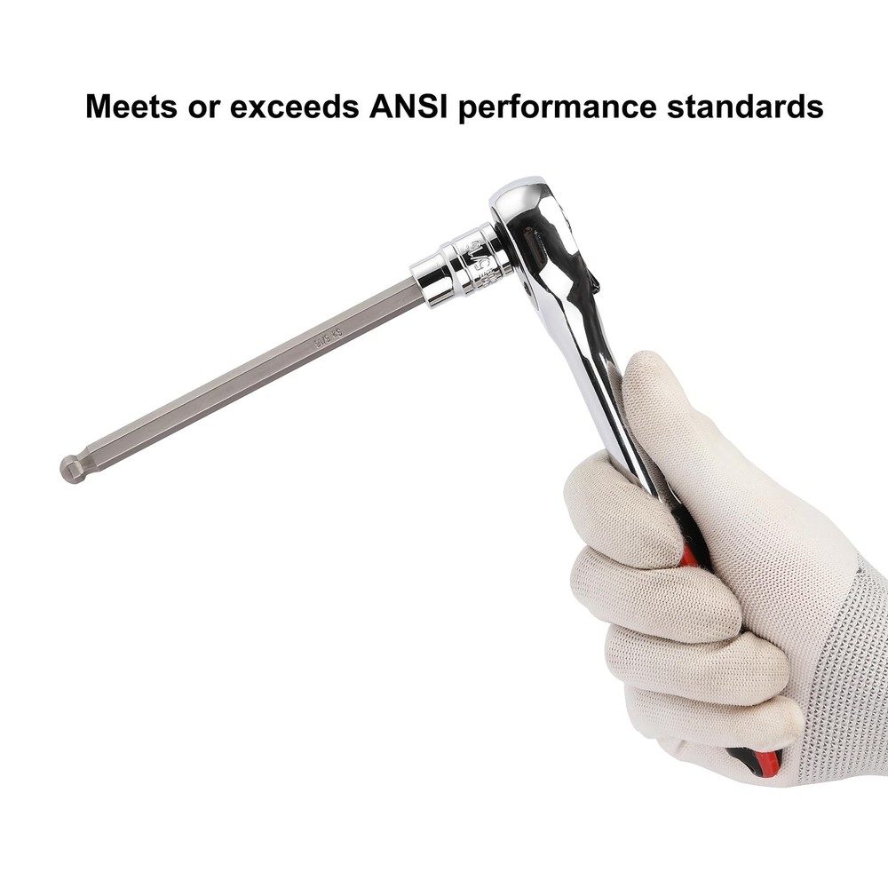 3/8"Drive Extra Long Ball-End Hex Bit Socket Set, 18 Piece Allen Socket Set, ...