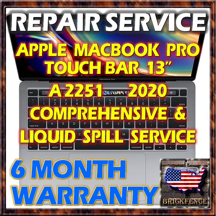 MACBOOK PRO 13" 2020 A2251 LAPTOP 820-01949-A LOGIC BOARD REPAIR & LIQUID SPILL