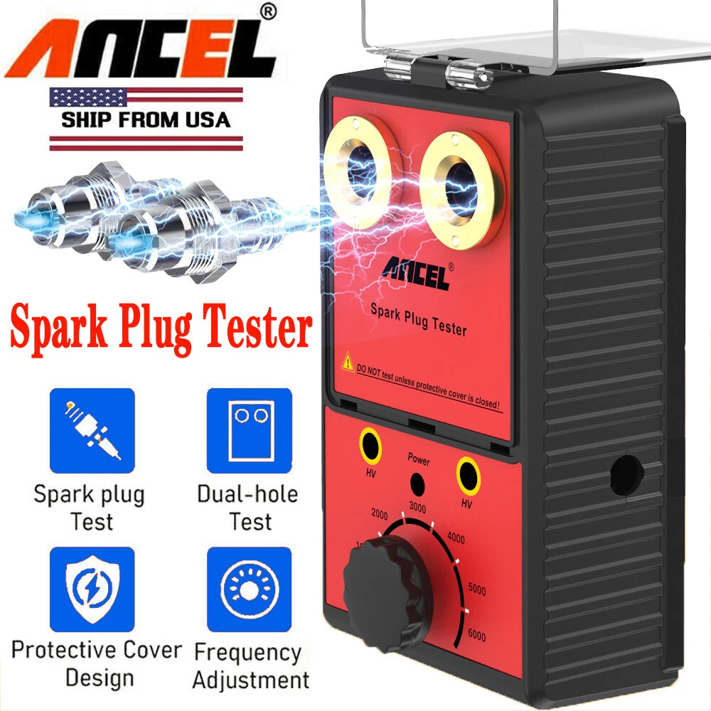 12V Car Spark Plug Tester Adjustable Dual Hole Ignition Diagnostic Detector Tool
