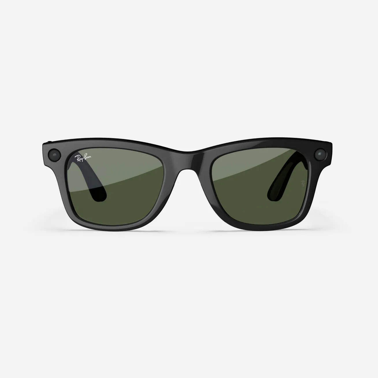 Refurbished Ray-Ban Meta Wayfarer (Gen 1), Shiny Black / G15 Green, Large, High
