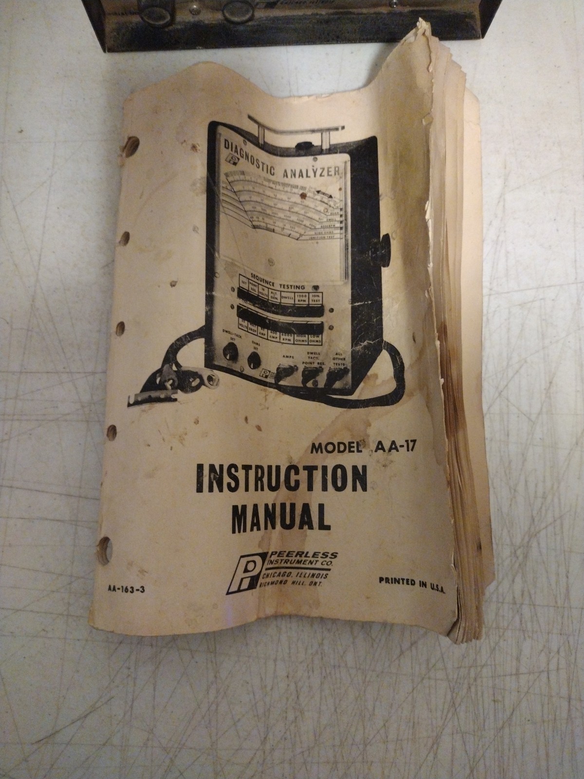Diagnostic Analyzer Model AA-17 Peerless Instrument Co With Manual & Cables. E