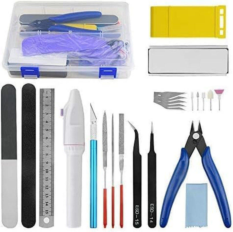 24PCS Modeler Basic Tools Craft Set Gundam Model Tools Kit with Plastic Box for