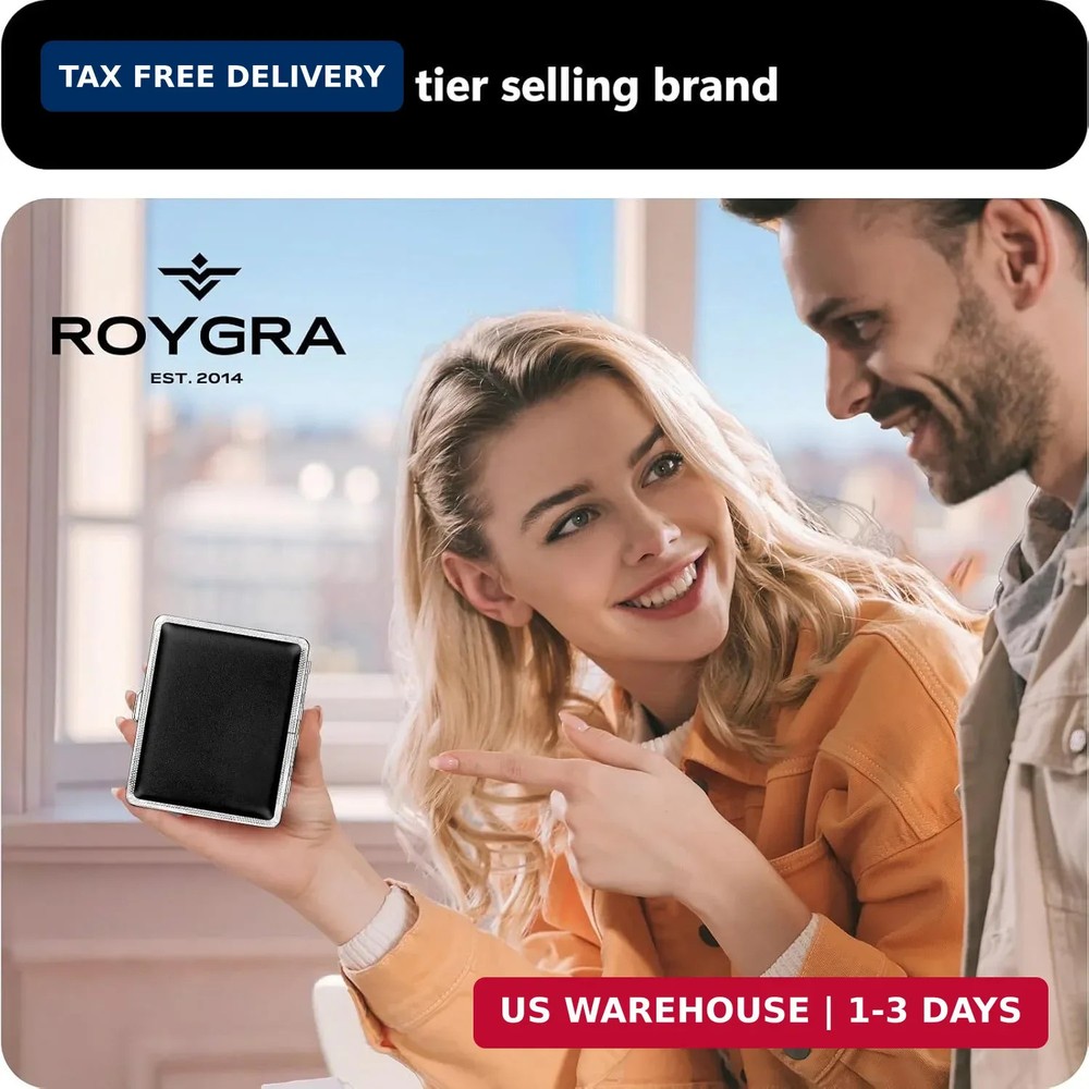 roygra Cigarette Case (2 Pack), Spring Switch 20 Capacity Cigarette Holder Case
