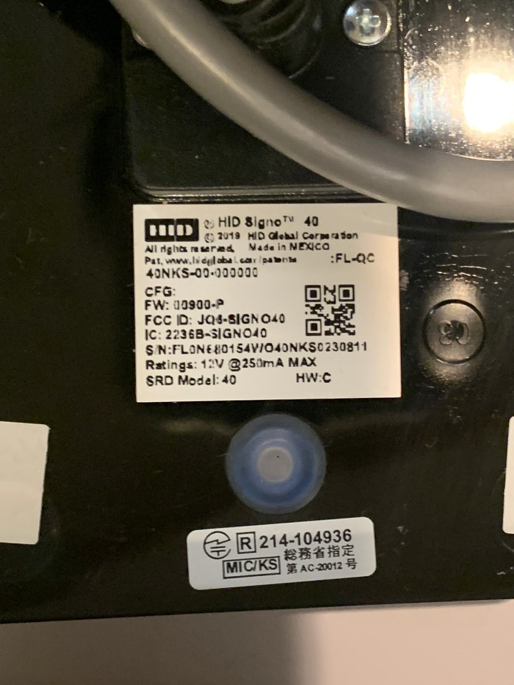 HID Signo 40NKS-00-000000 Mobile Ready Access Card Reader-