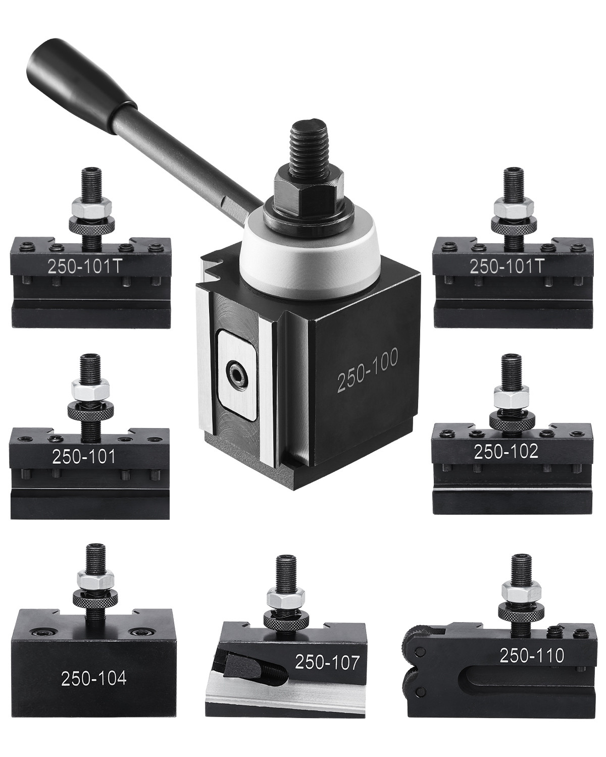 Quick Change Tool Post Set 8 Pcs Lathe Tool Holders for 6"-12" Mini Lathe Swing