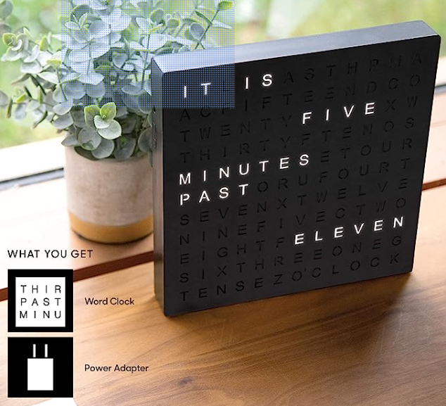 FANTASTIC LED WORD CLOCK WITH BLACK FINISH