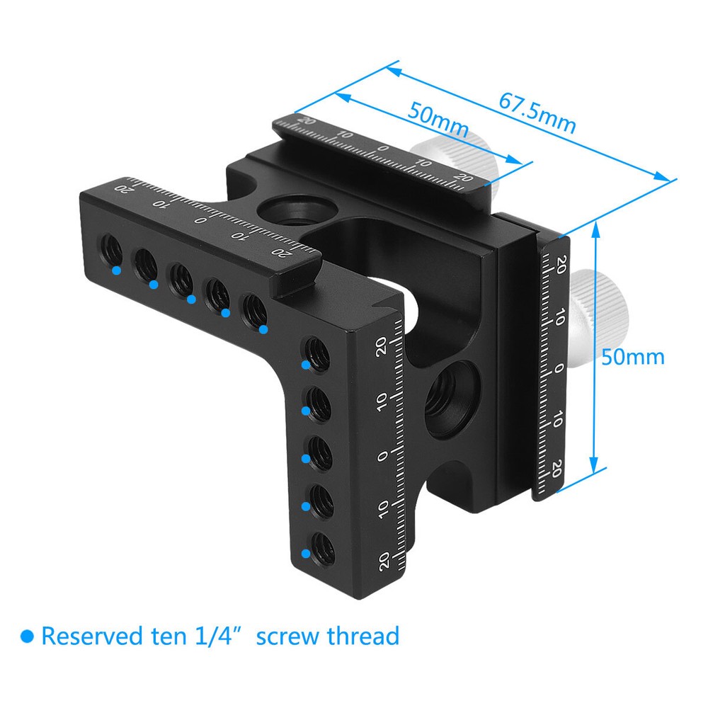 Right Angle Clamp Double Quick Release L Clamp w 1/4 Screw Thread for Arca Plate