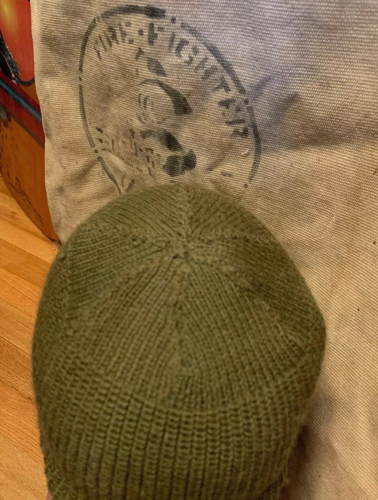 Vintage WWII US ARMY OD Green Wool Full Face Mask Toque Balaclava Watch Cap Rare