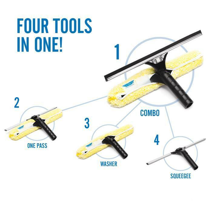Ettore Backflip Window Cleaning 4 in 1 Combo Tool