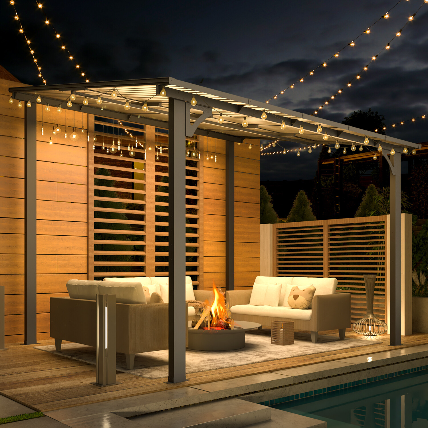 AECOJOY Pergola Gazebo for Patio Wall-Mounted Lean to Gazebo w/Roof on Clearance