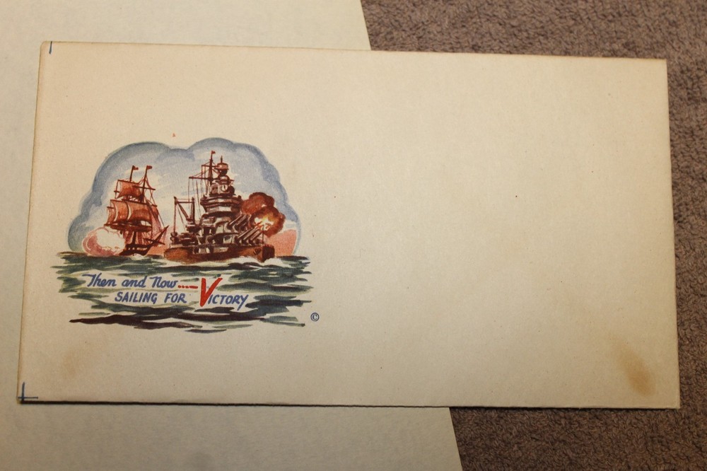 Original WW2 U.S. Home Front Patriotic Letter Head and Matching Envelope Set