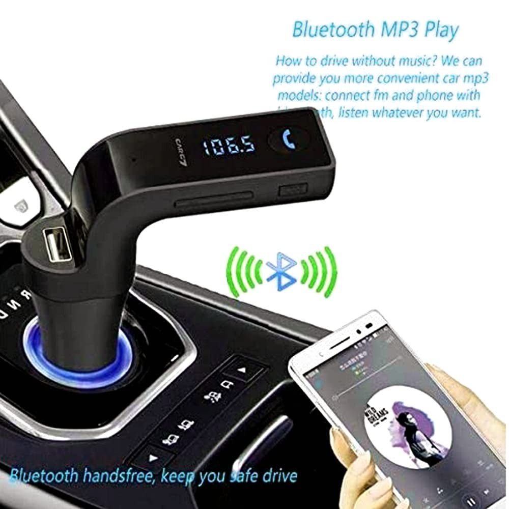 Bluetooth FM Transmitter for car,handsfree Bluetooth Receiver Car Kit with Mi...