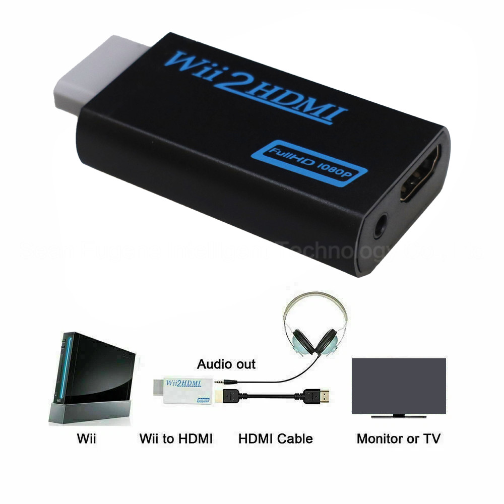 NEW For Wii To HDMI Full HD Converter Portable Wii2HDMI Audio Output Adapter TV