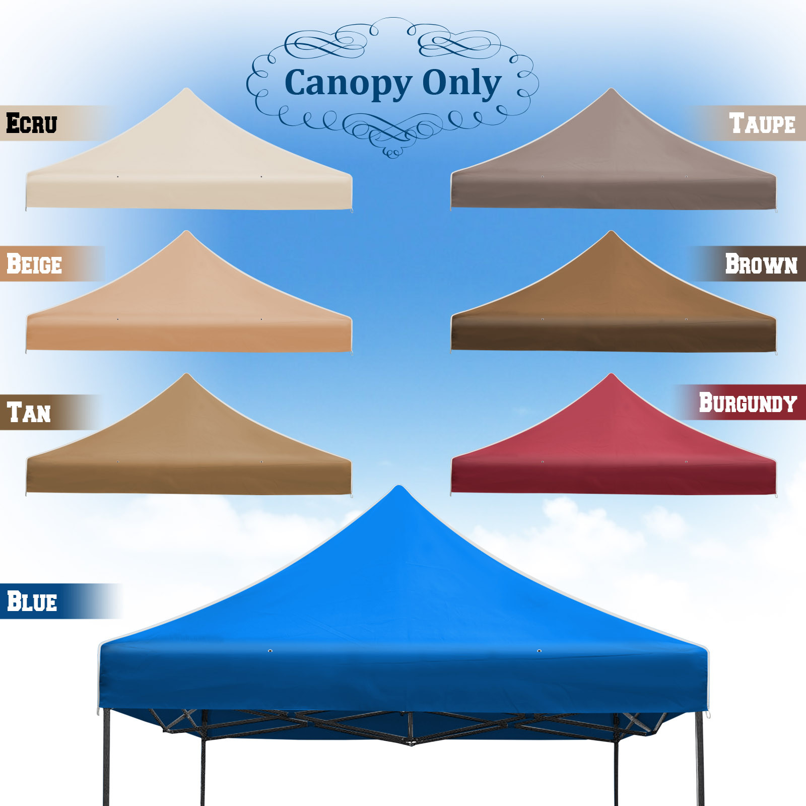 Ez Pop Up Tent 10'x10' Replacement Canopy Polyester Cover