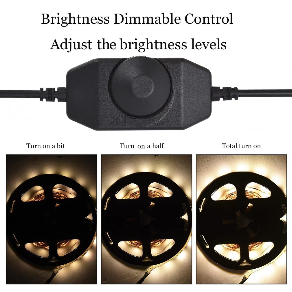 2 Pack LED Strip Light Dimmer Switch, DC 12V-24V LED Brightness Adjustable Co...