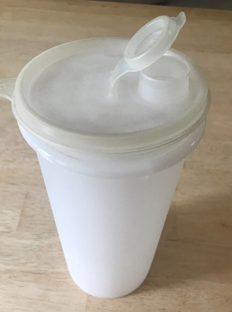 Vintage Tupperware White Beverage  Pitcher 563-8, Lid, Cap