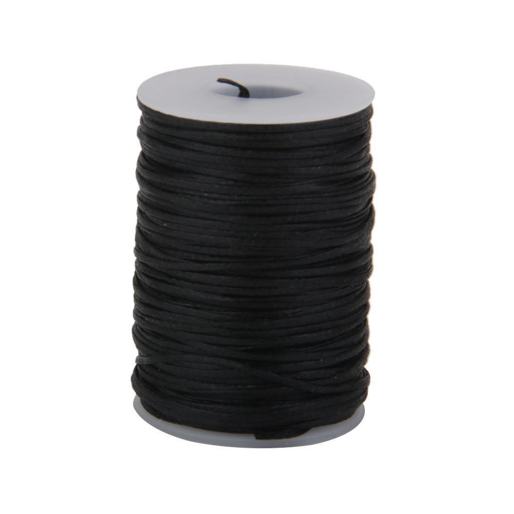 Flat Waxed Thread (Black) - 76 Yard 1.2 String Cord Sewing