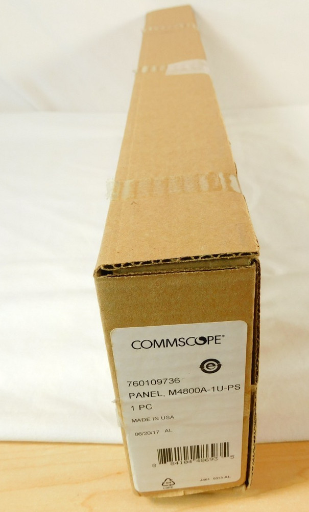 760109736 CommScope M4800A Angled Copper Patch Panel, 48-Port, 1 RU, Black