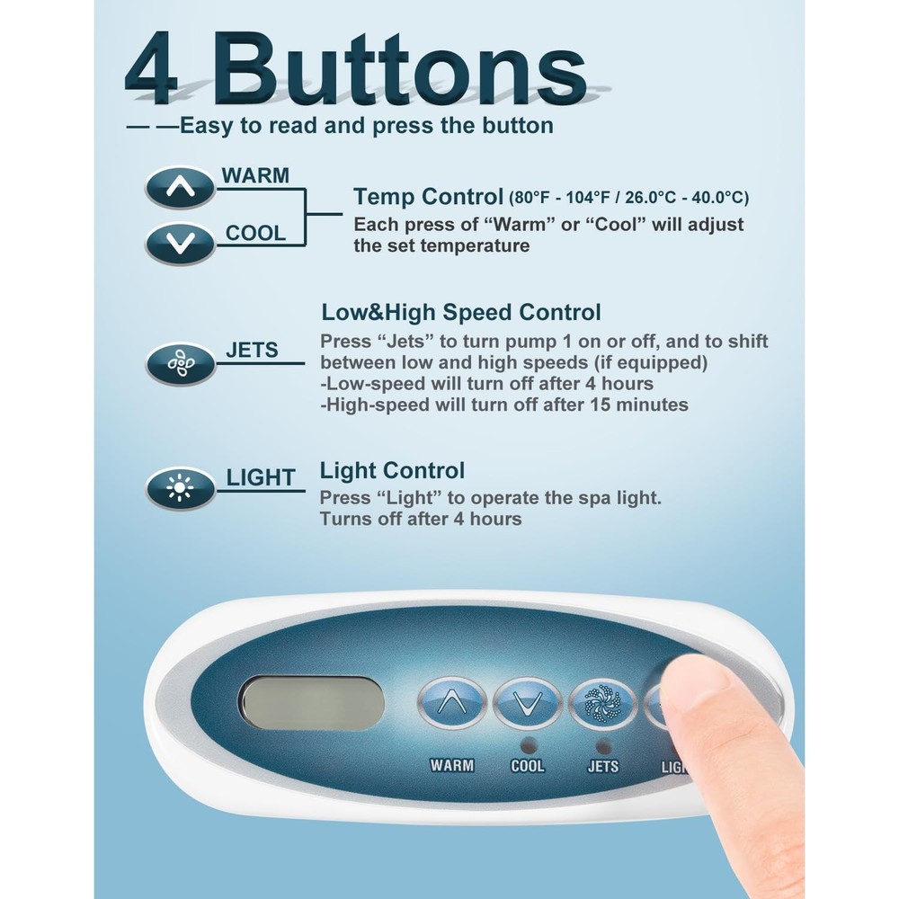 Balboa VL200 4-Button Spa Topside Control Panel 53238 for Dream Maker X500