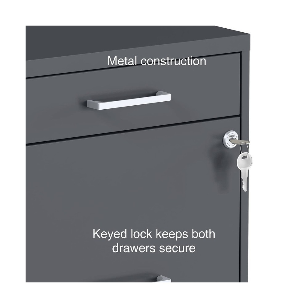 Staples 3-Drawer Vertical File Cabinet, Letter Size Documents, Lockable & Mob...