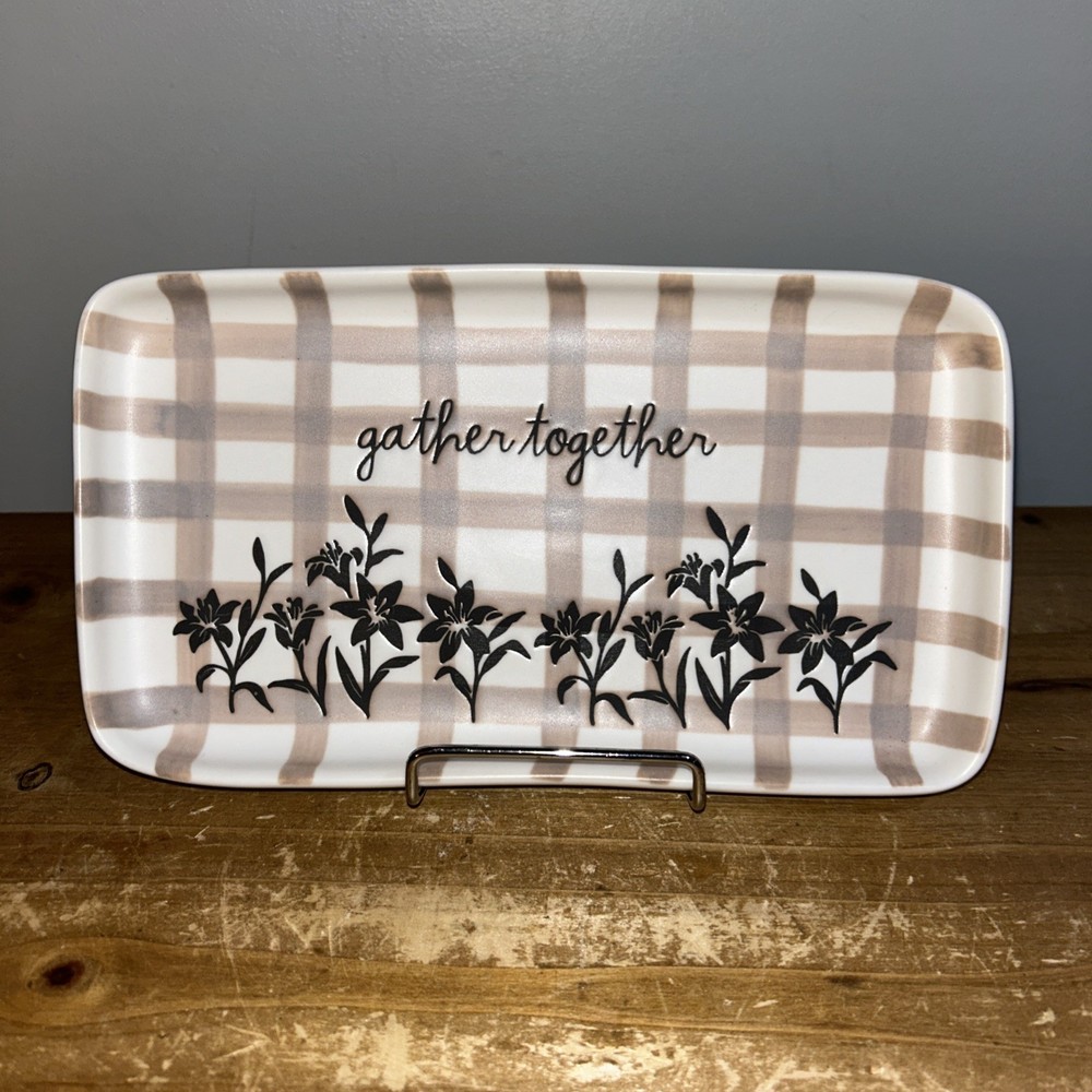 Rae Dunn Gather Together Ceramic Tray Plate