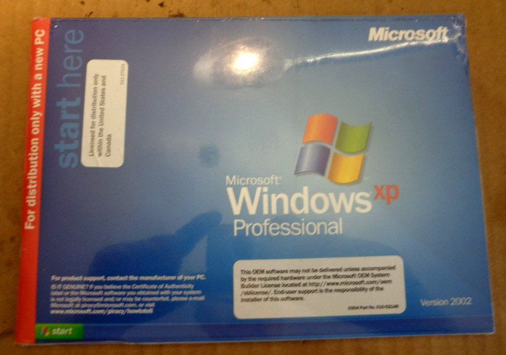 New Microsoft Windows XP Professional Full Version 2002 - Sealed, No Key #