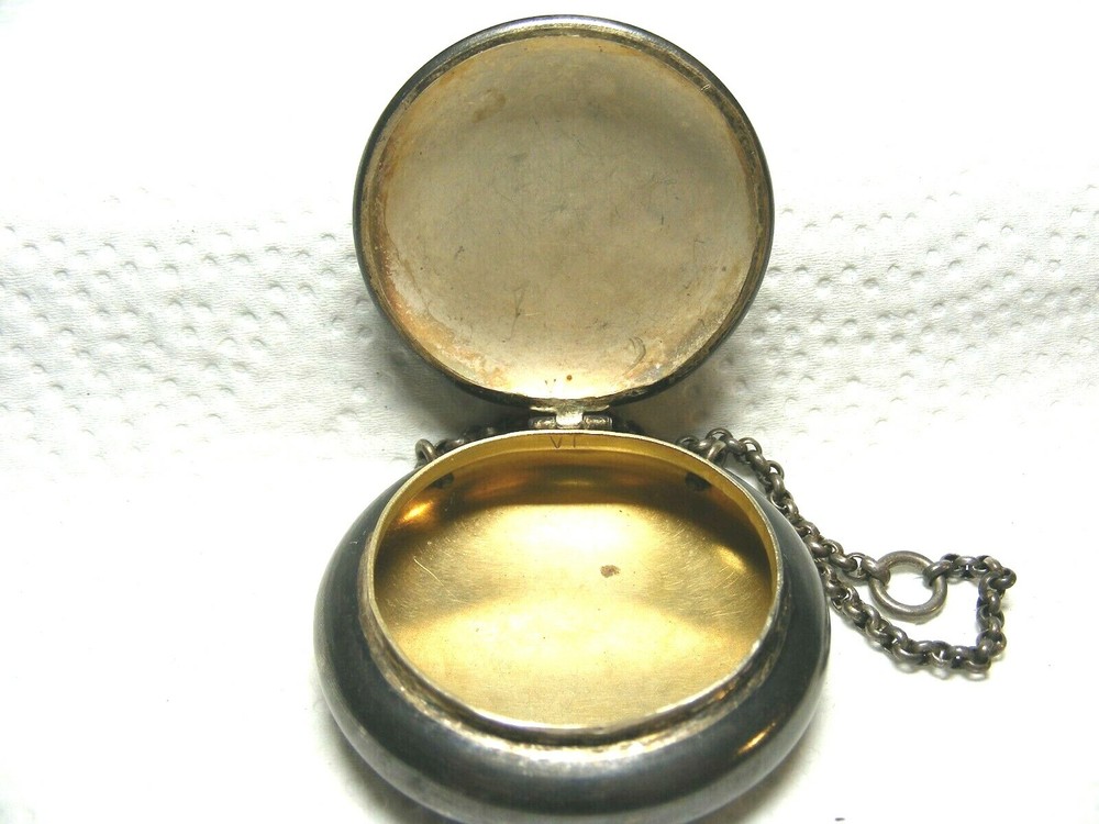 Vtg. Sterling Silver Monogrammed Snuff/Pill Compact