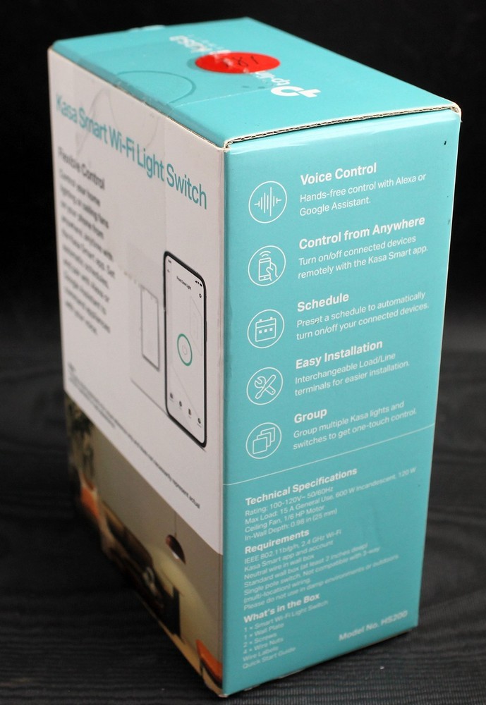 Kasa Smart HS200 Wi-Fi Light Switch Single Pole Bluetooth Fast Setup New