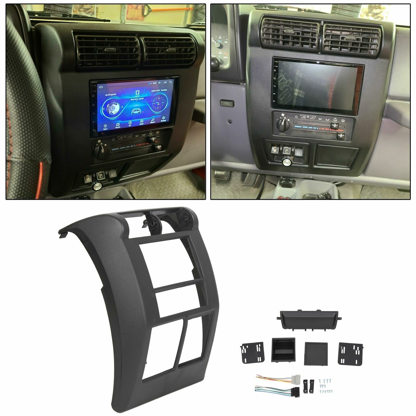 FOR JEEP WRANGLER TJ 1997-2002 DOUBLE DIN DASH BEZEL RADIO STEREO MOUNTING KIT