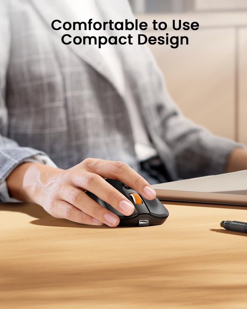 Bluetooth Wireless Mouse, USB C Mouse, EM15 Rechargeable Compact Portable Typ...