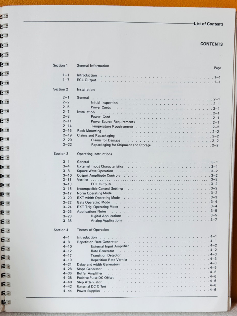 HP 08082-90001 1974 Model 8082A Pulse Generator Operating & Service Manual.