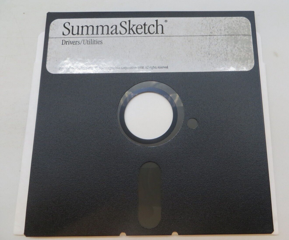 SummaSketch Drivers/Utilities 5.25" Floppy Disk 1988 Computer Disc