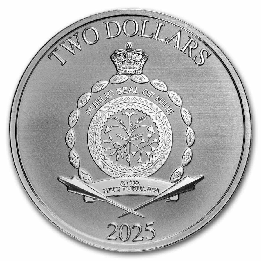 2025 Niue 1 oz Silver $2 Disney's Scrooge McDuck BU