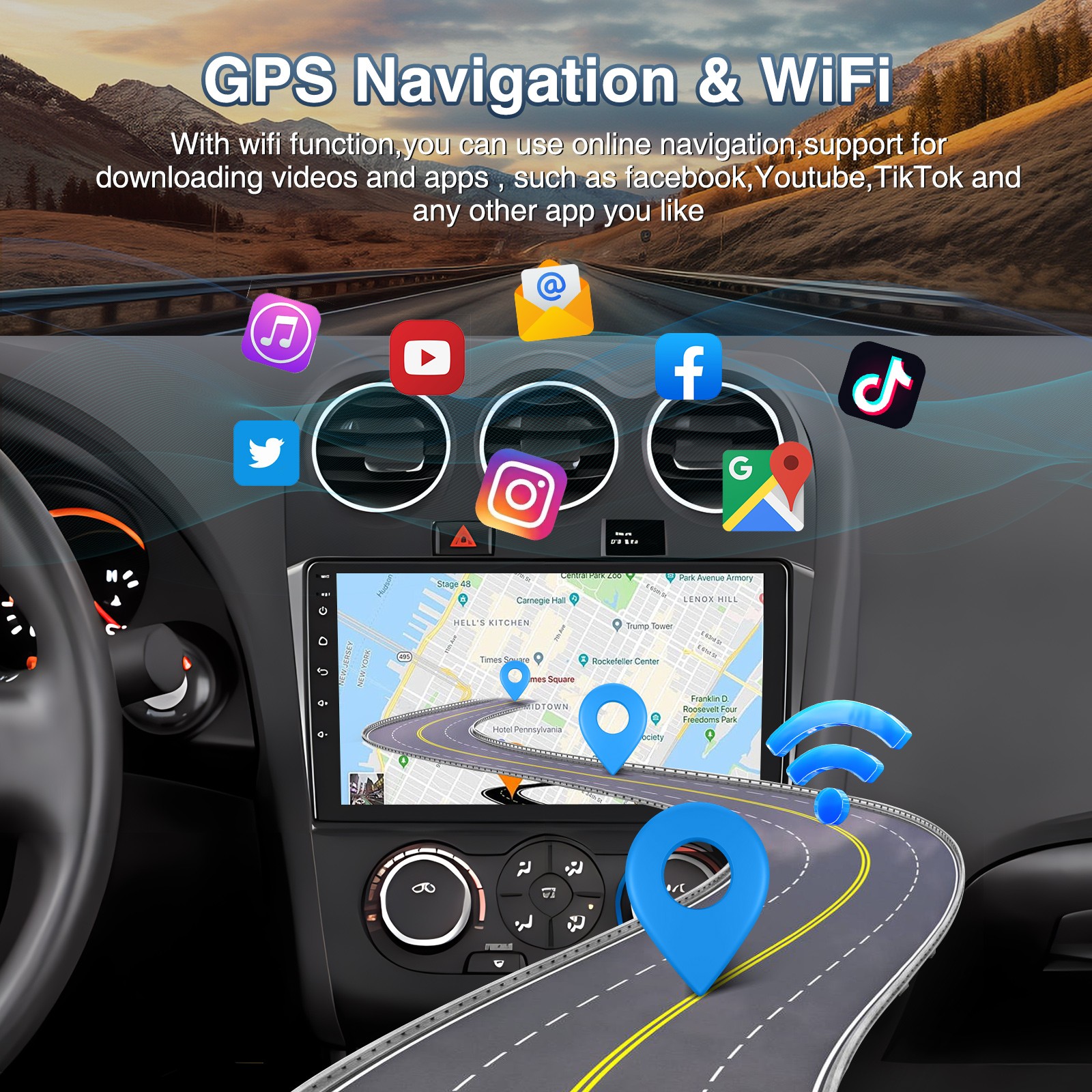 For 2008-2012 Nissan Altima Apple CarPlay Car Radio Android 14 GPS Stereo +Cam