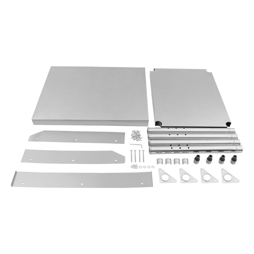 Adjustable Stainless Steel Work Table with Double-Tier Design for Versatile Use