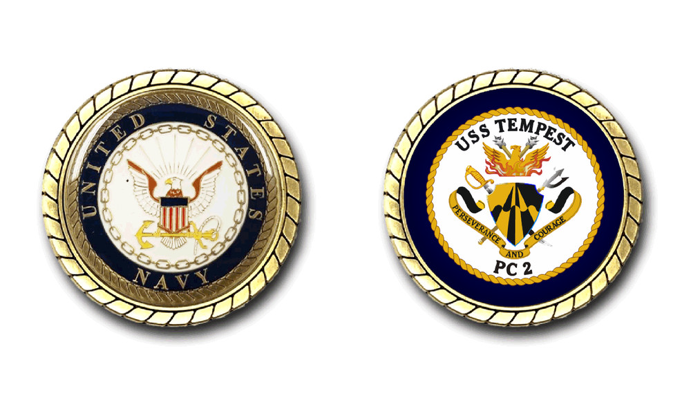 USS Tempest PC-2 Crest Challenge Coin