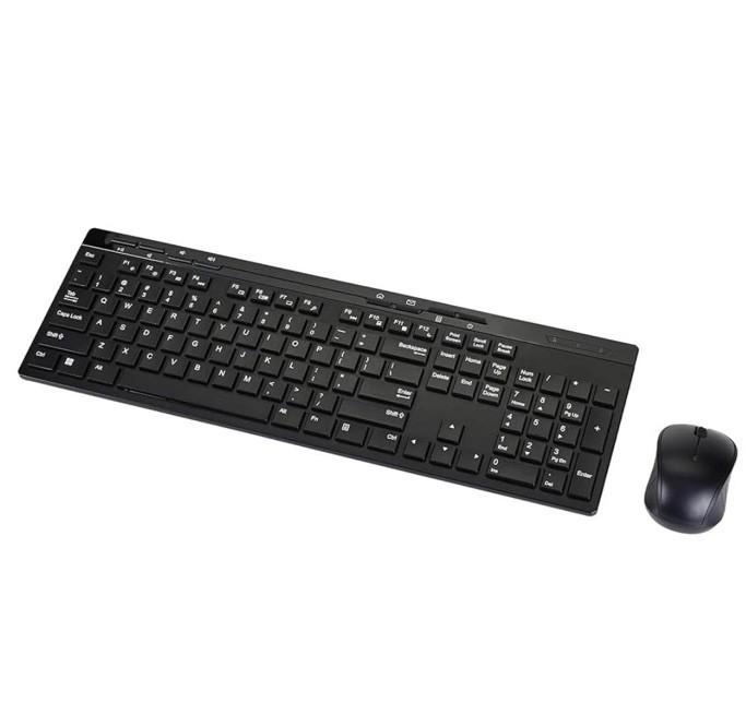 Amazon Basics Wireless Keyboard & Mouse Combo, Full-Sized, Black NEW OPEN BOX