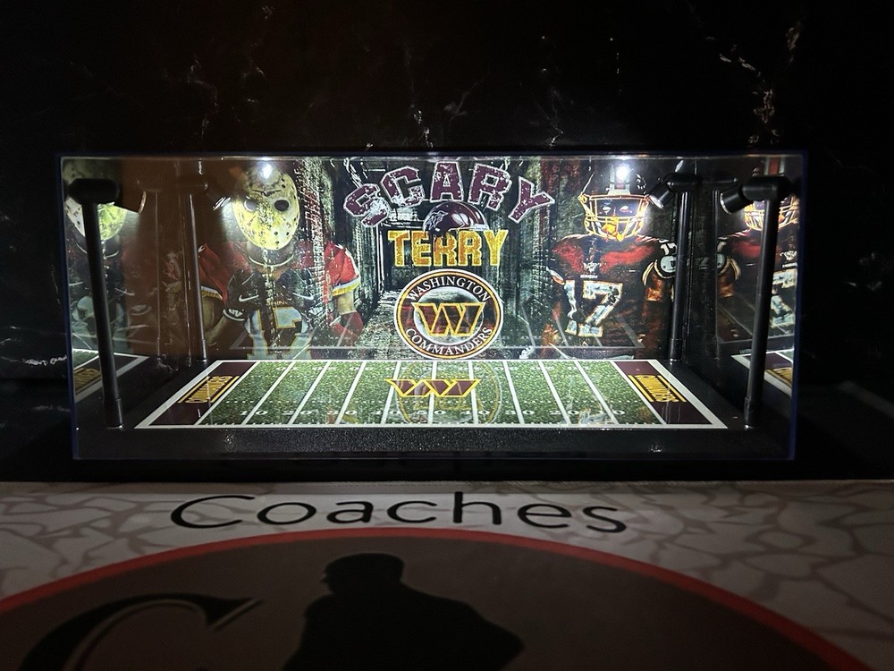 Terry McLaurin Custom 2 Mini Helmet display case with LED lights - Commanders